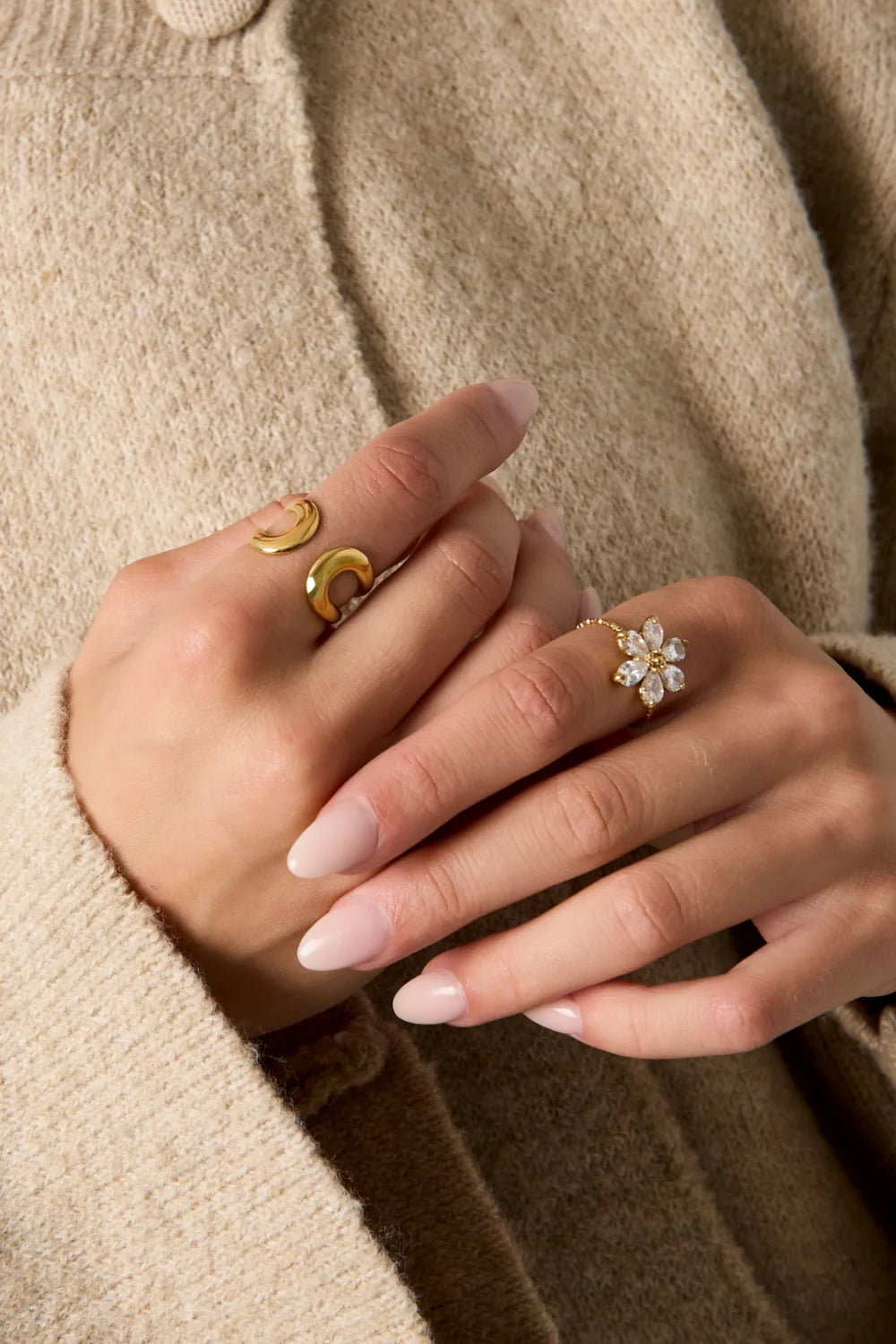 open drop ring gold