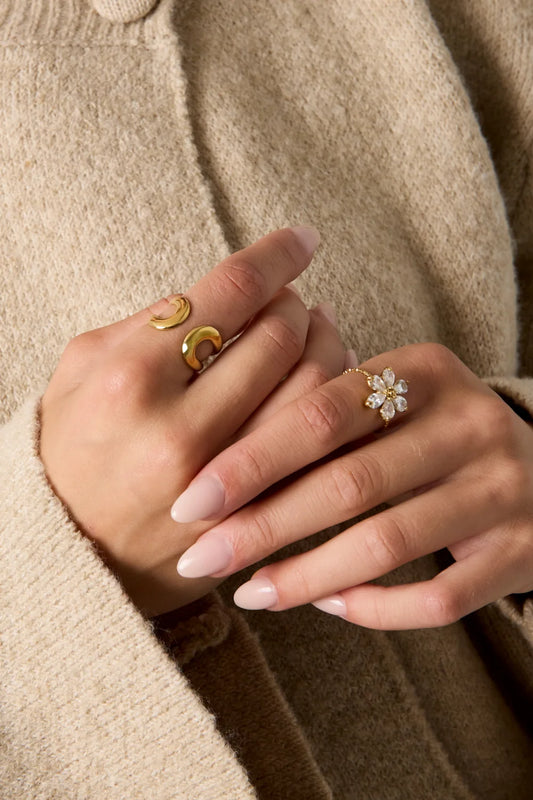 open drop ring gold