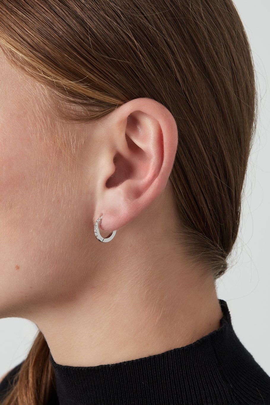 Mini Diamond Hoops Silver