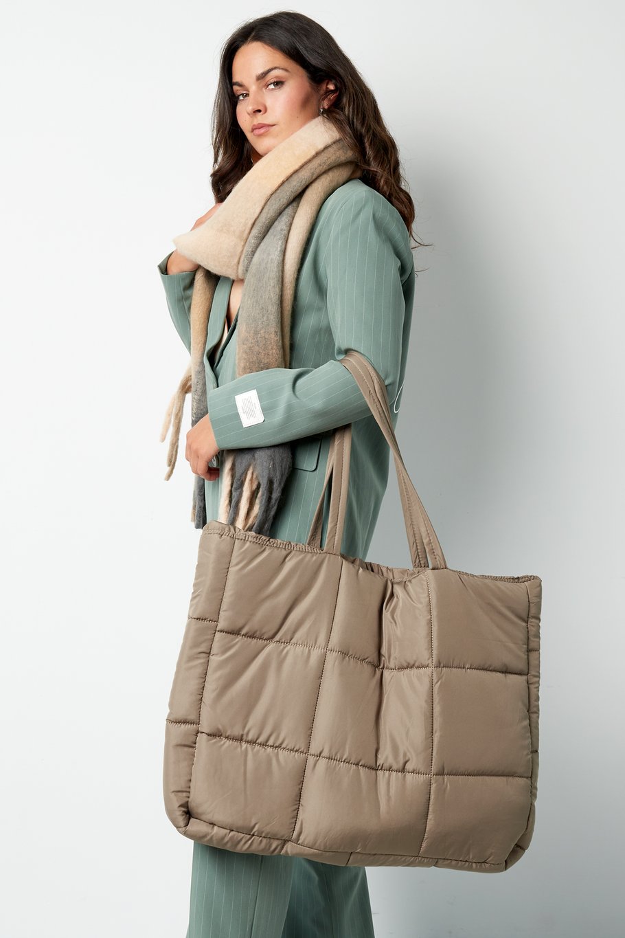 Big Padded Shopper Camel