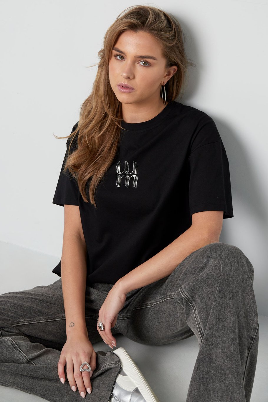 Letter M T-Shirt Black