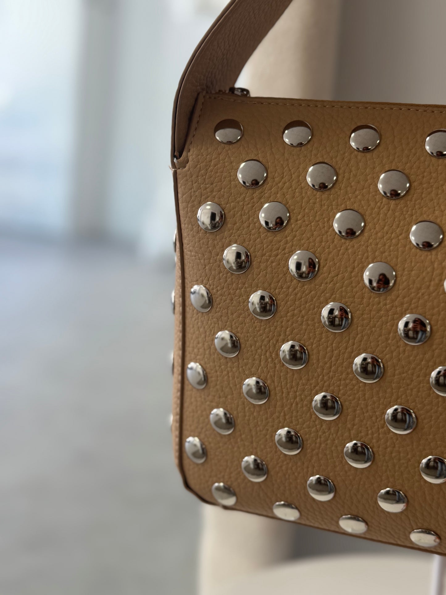 Silver Button Bag | Khaki