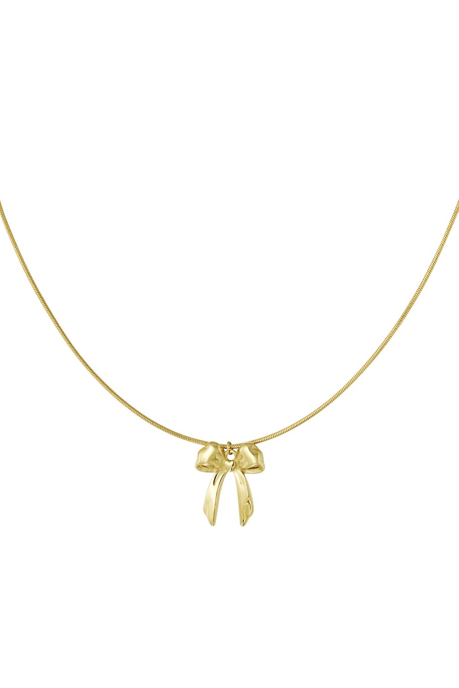 Long Bow Necklace Gold