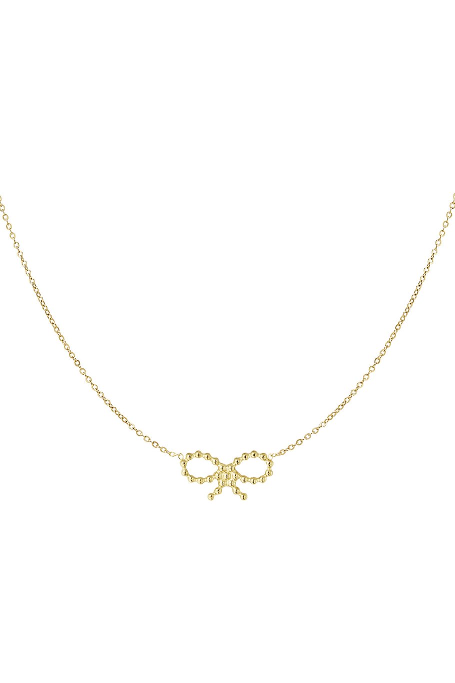 Short Bow Necklace Gold