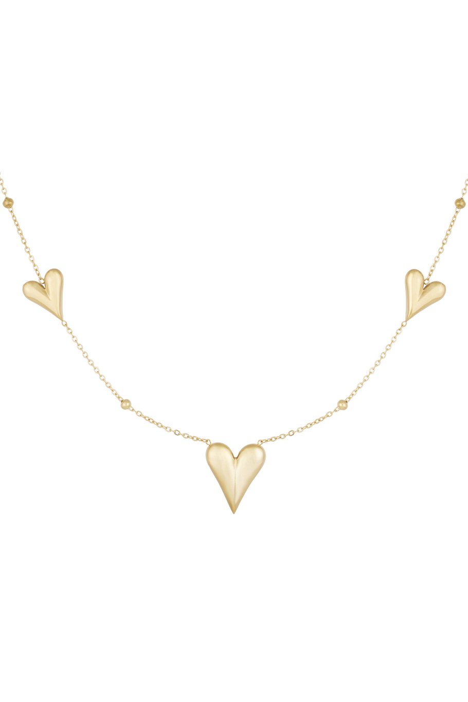Long Heart Necklace Gold