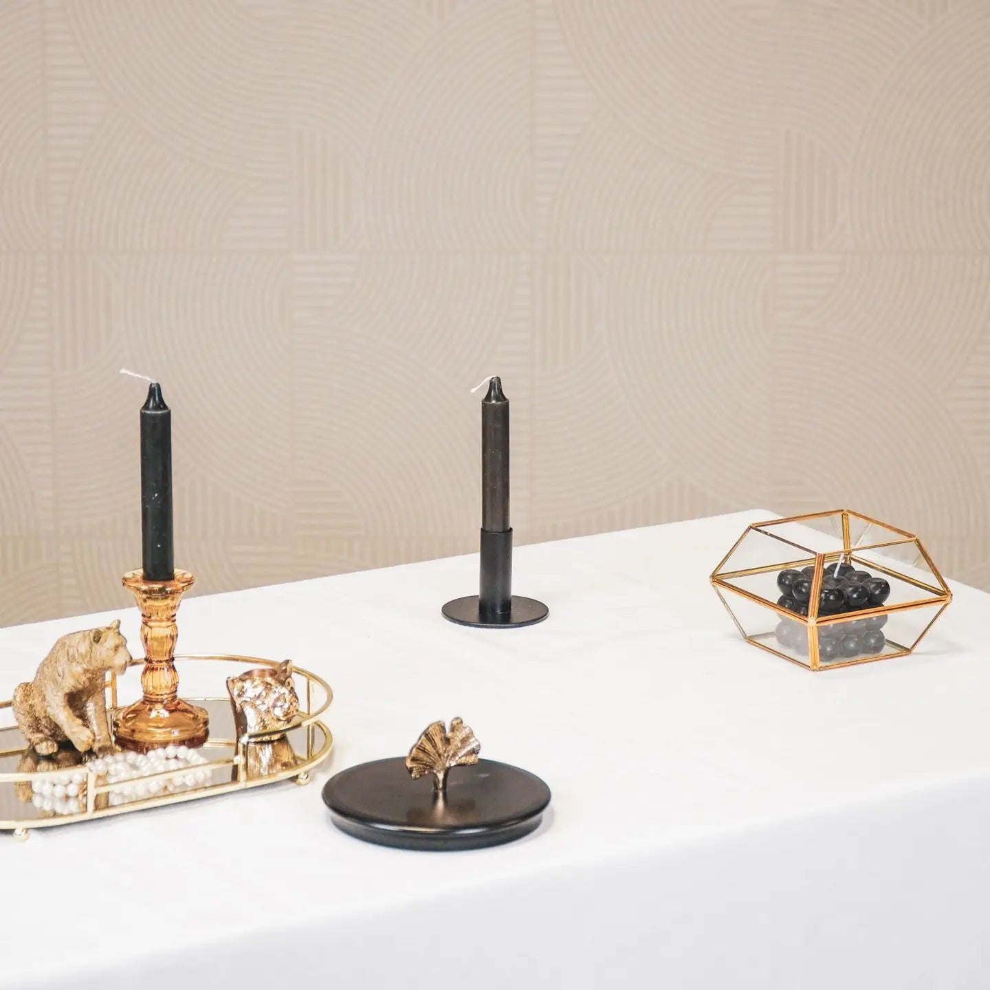 METALEN KANDELAAR ZWART