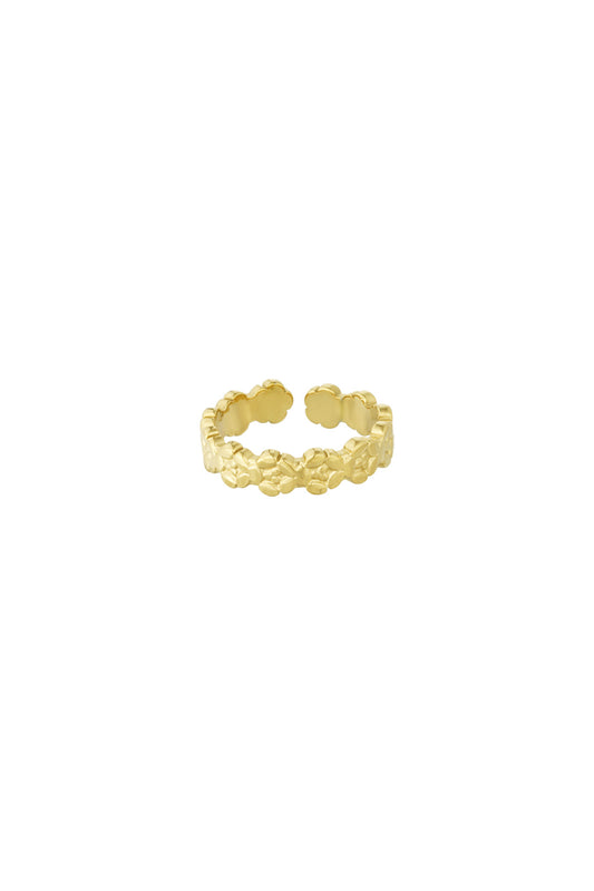 shimmer flower ring gold
