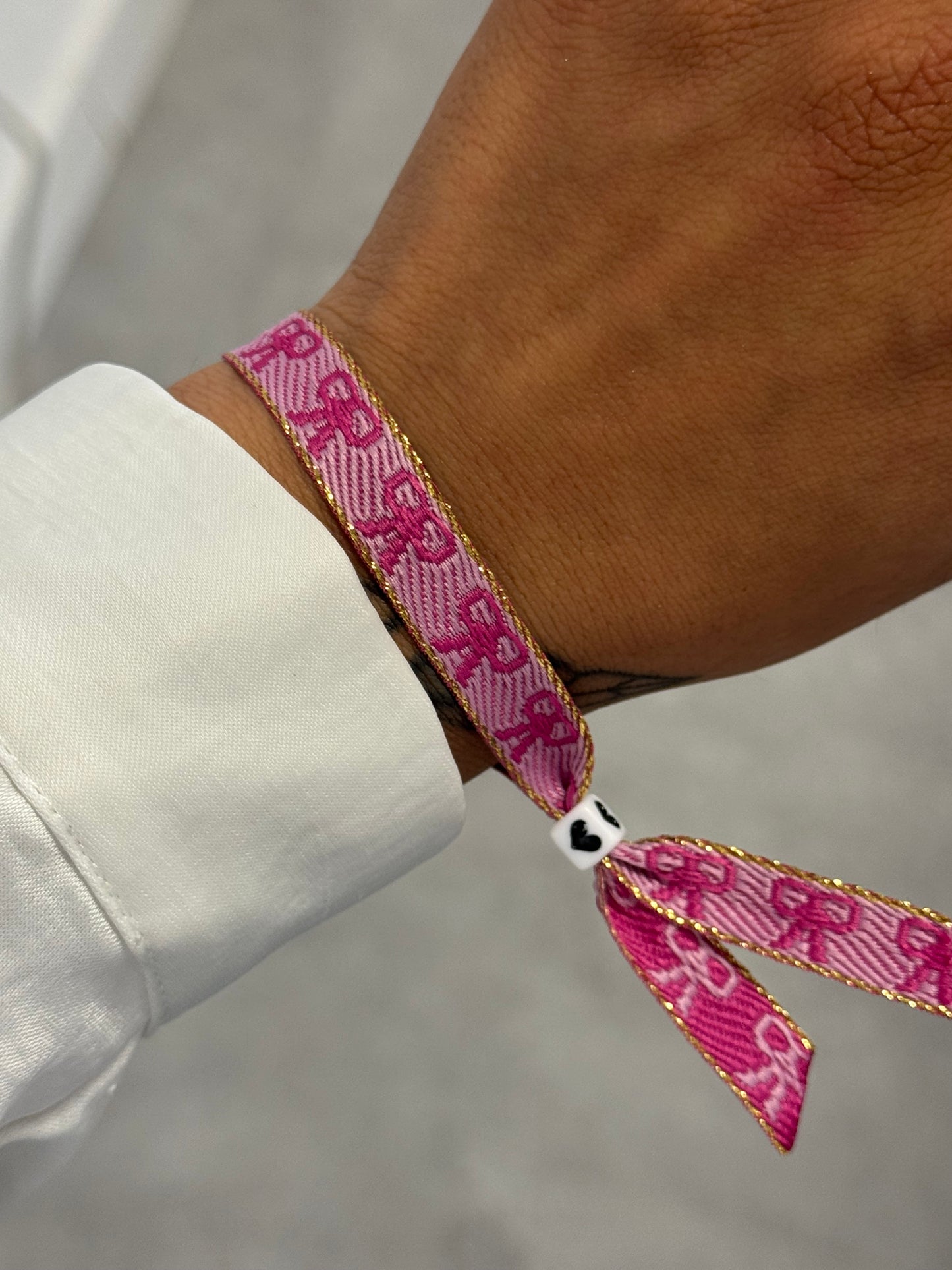 Pink Bows | Lint Bracelet