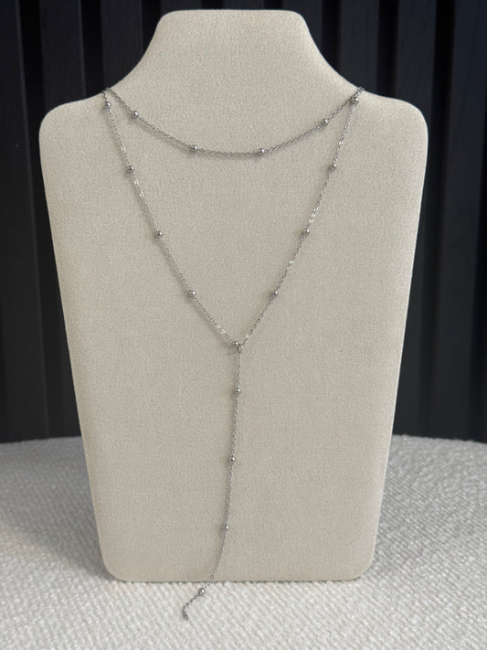 Fine Double Layered Necklace Silver