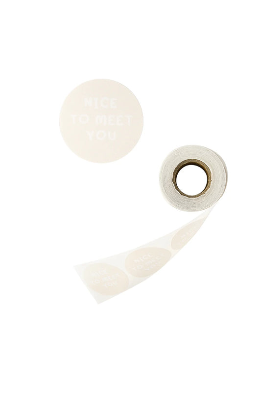NICE TO MEET YOU STICKER | BEIGE
