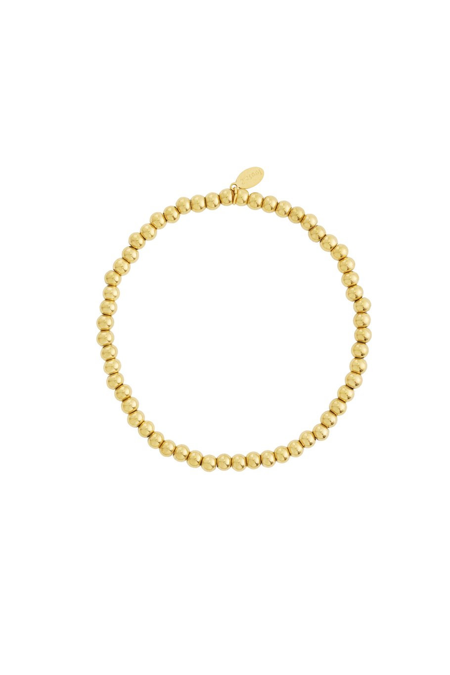Solid Bead Bracelet Gold | 4 mm
