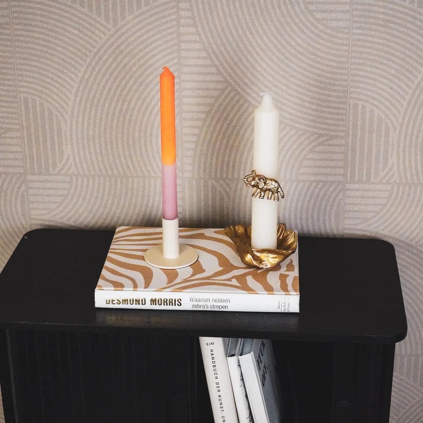 METALEN KANDELAAR BEIGE