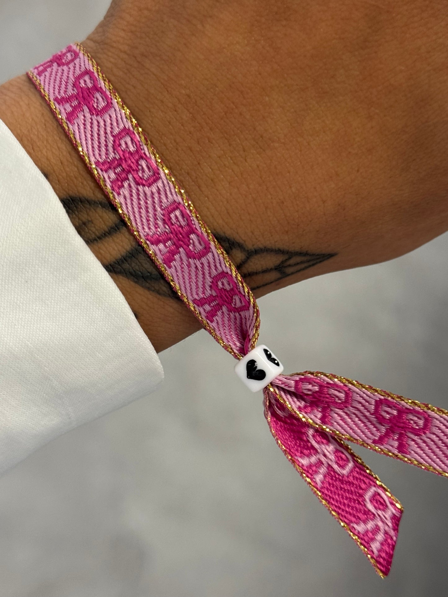 Pink Bows | Lint Bracelet
