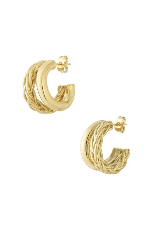 double braided hoops gold