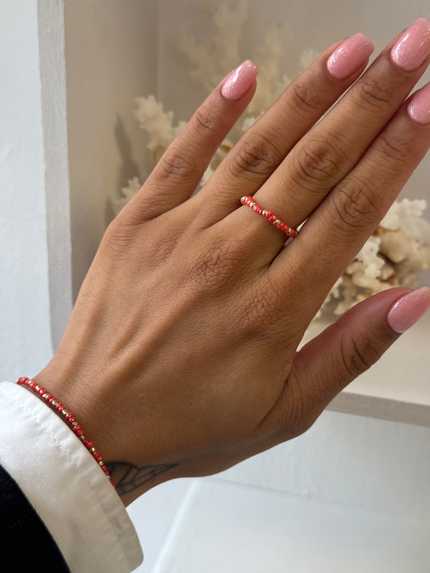 Coral Glow | Miyuki Ring