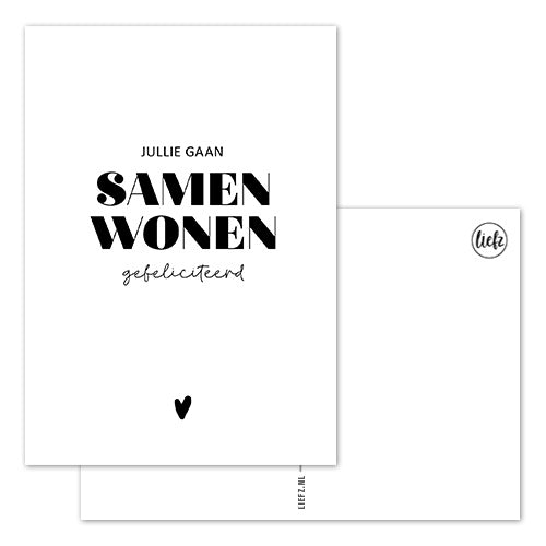 A6 WENSKAART | JULLIE GAAN SAMENWONEN