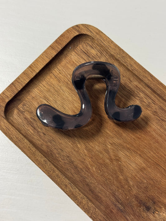 CURLY HAIRCLIP LEO GREY