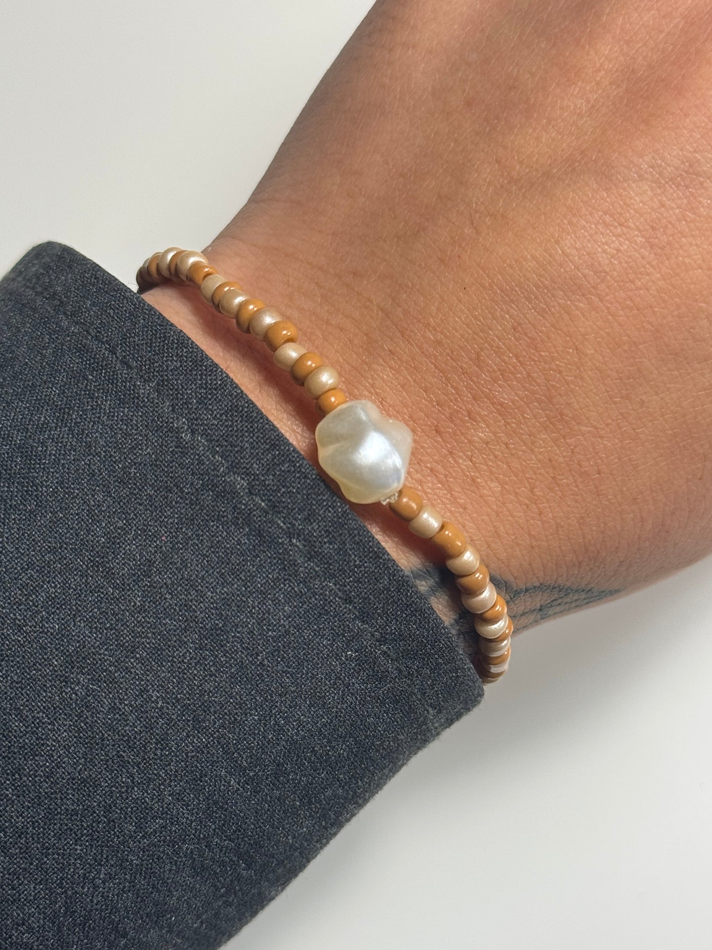 Brown Pearl Mix Miyuki Bracelet