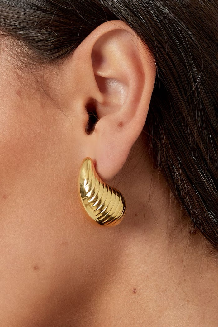 Wavy Drop Earrings Silver