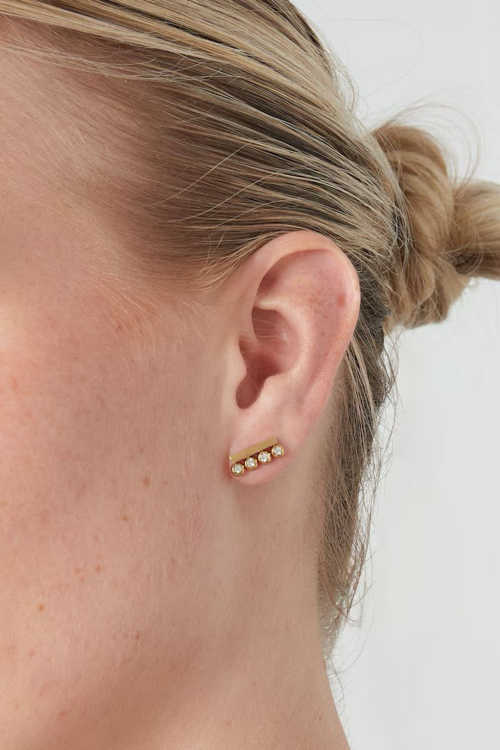 5 diamond earstuds silver