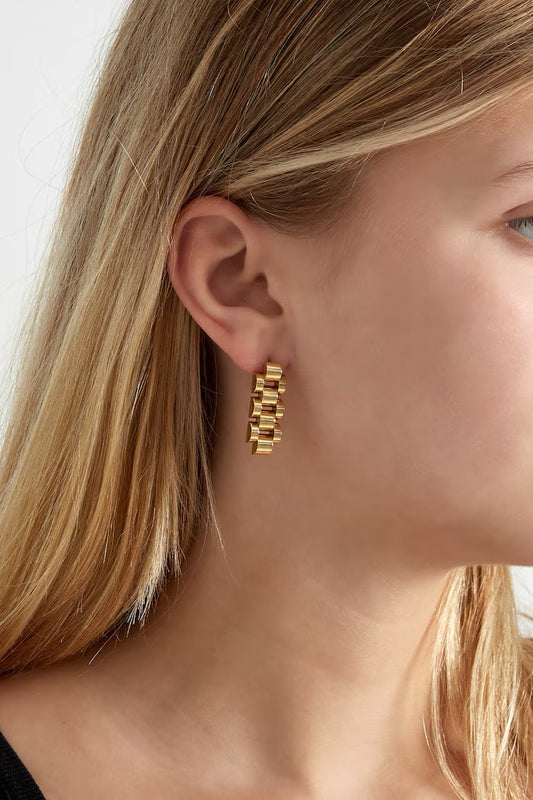 LONG LINK EARSTUDS SILVER