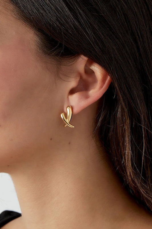 CROSSED EARRINGS SILVER