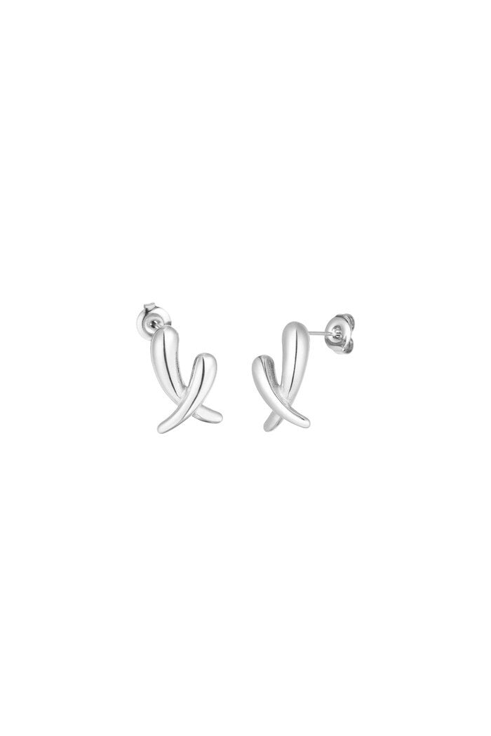 Crossed Earrings Silver