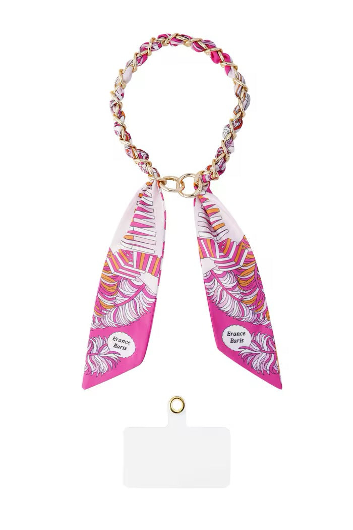 Satin Phone Scarf | Pink