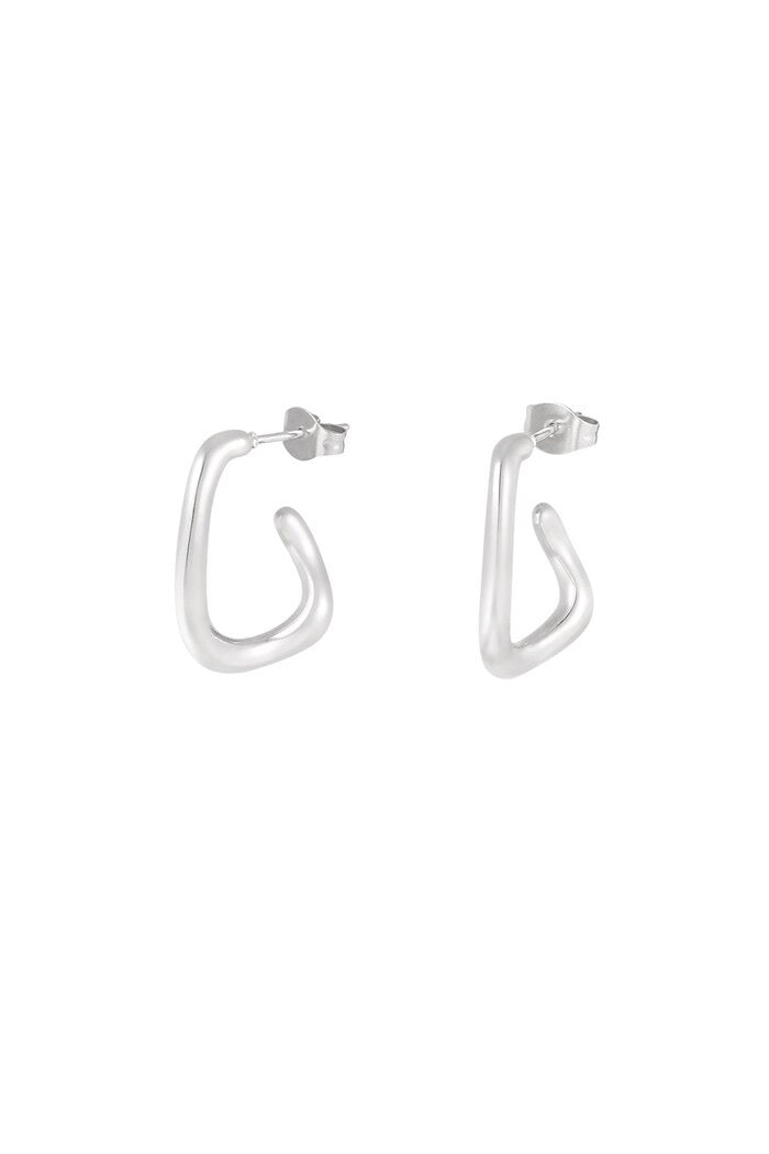 chic narrow earrings silver