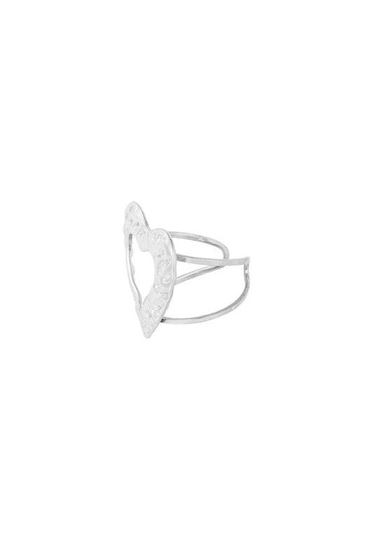 TEXTURED LOVE RING SILVER