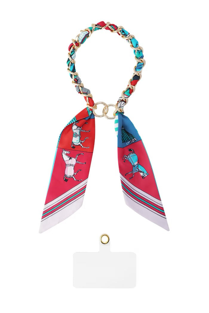 Satin Phone Scarf | Dark Pink