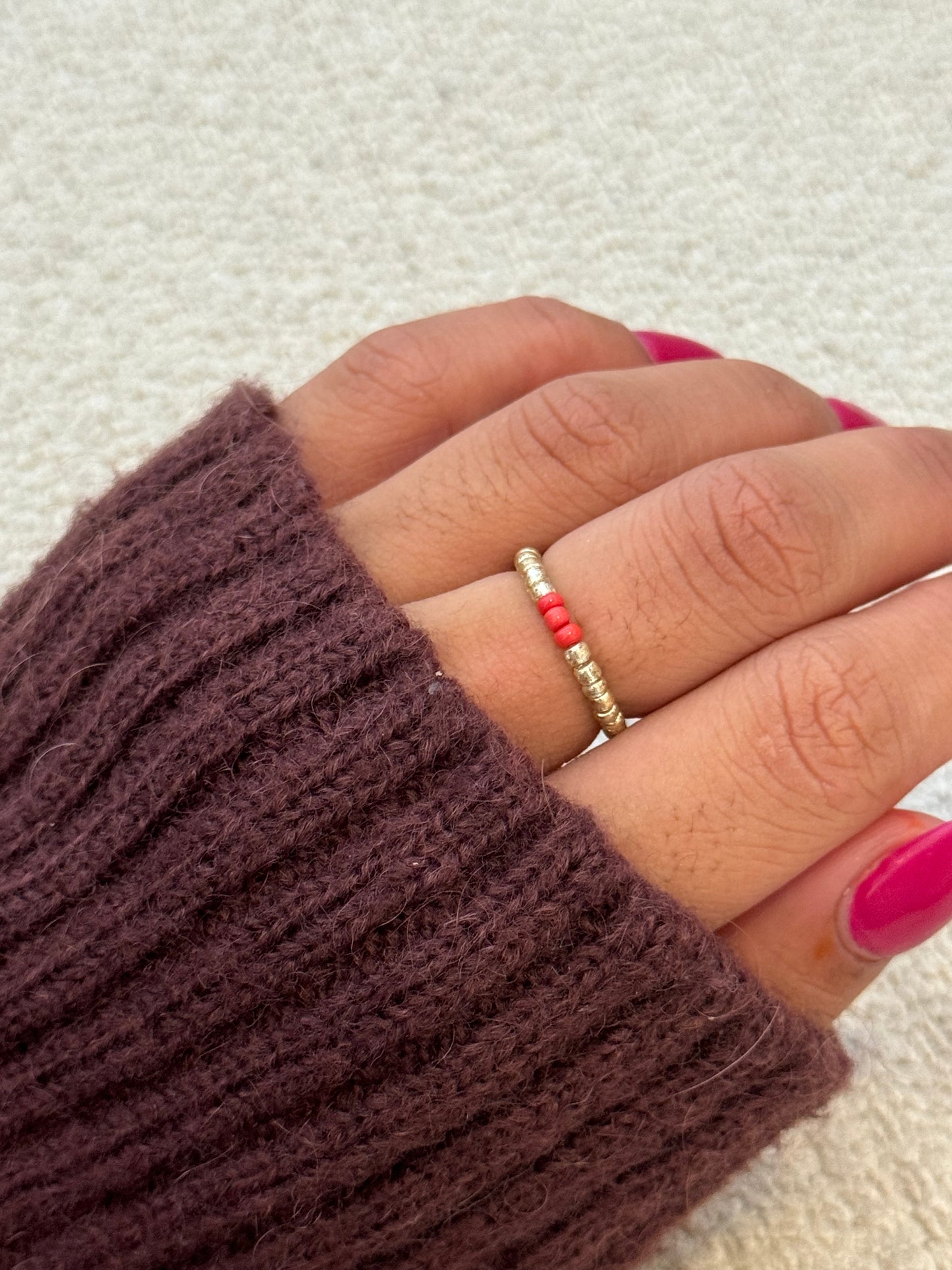 Rose Shimmer Mix Miyuki Ring