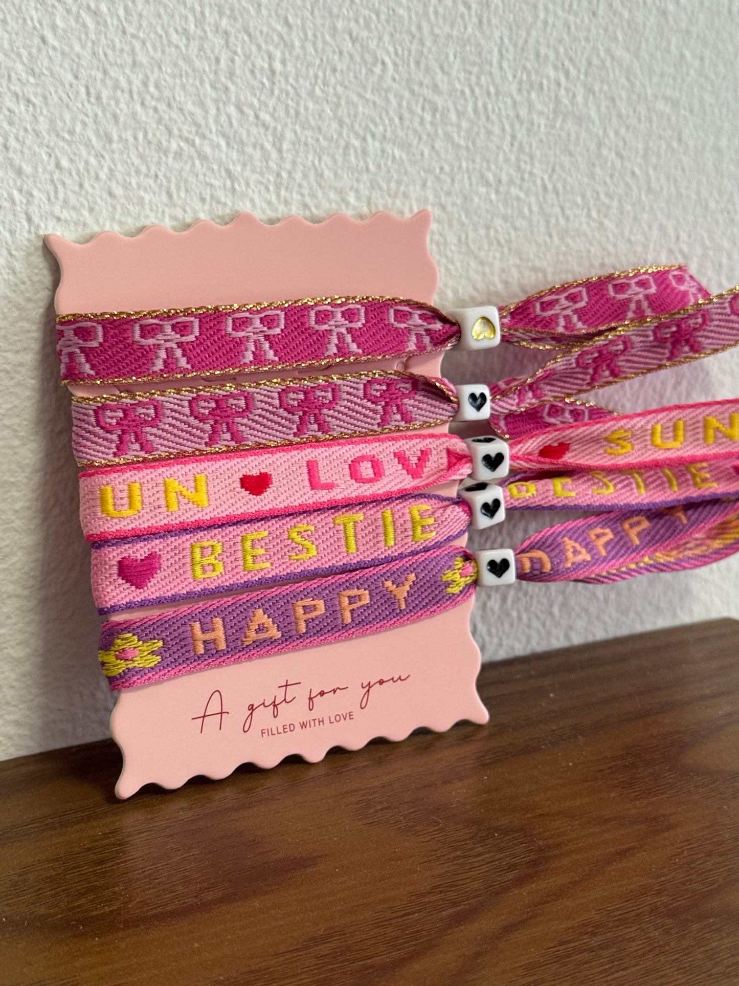 Dark Pink Bows | Lint Bracelet