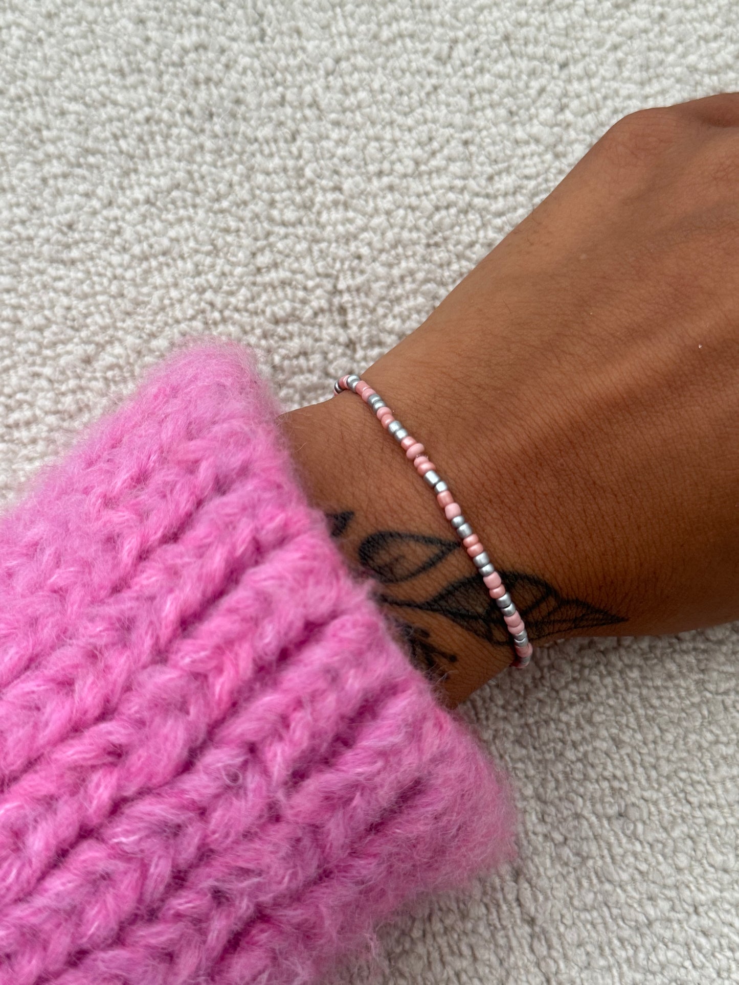 MIYUKI BRACELET | NUDE & SILVER MIX
