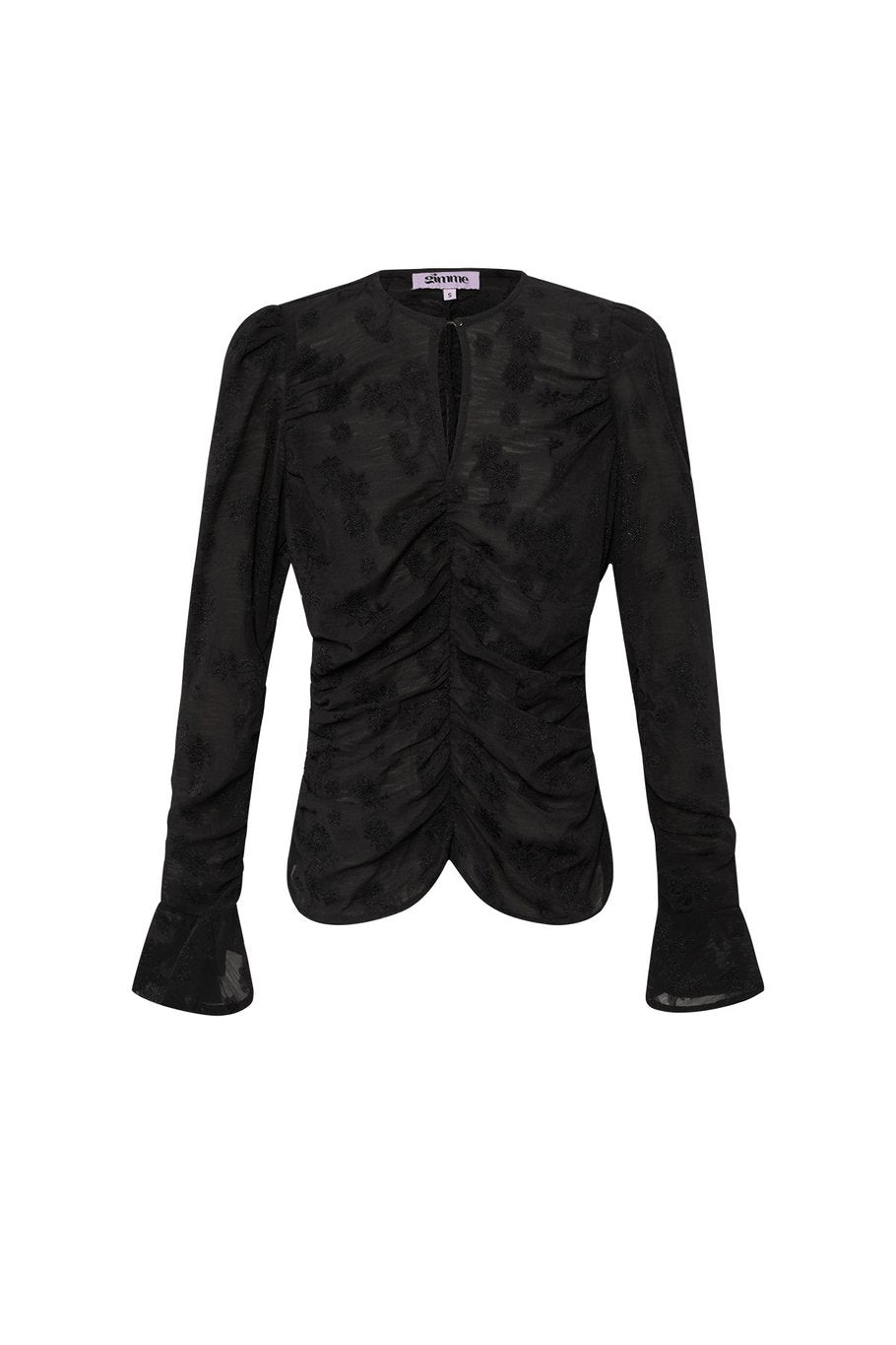 Flower Mesh Top Black