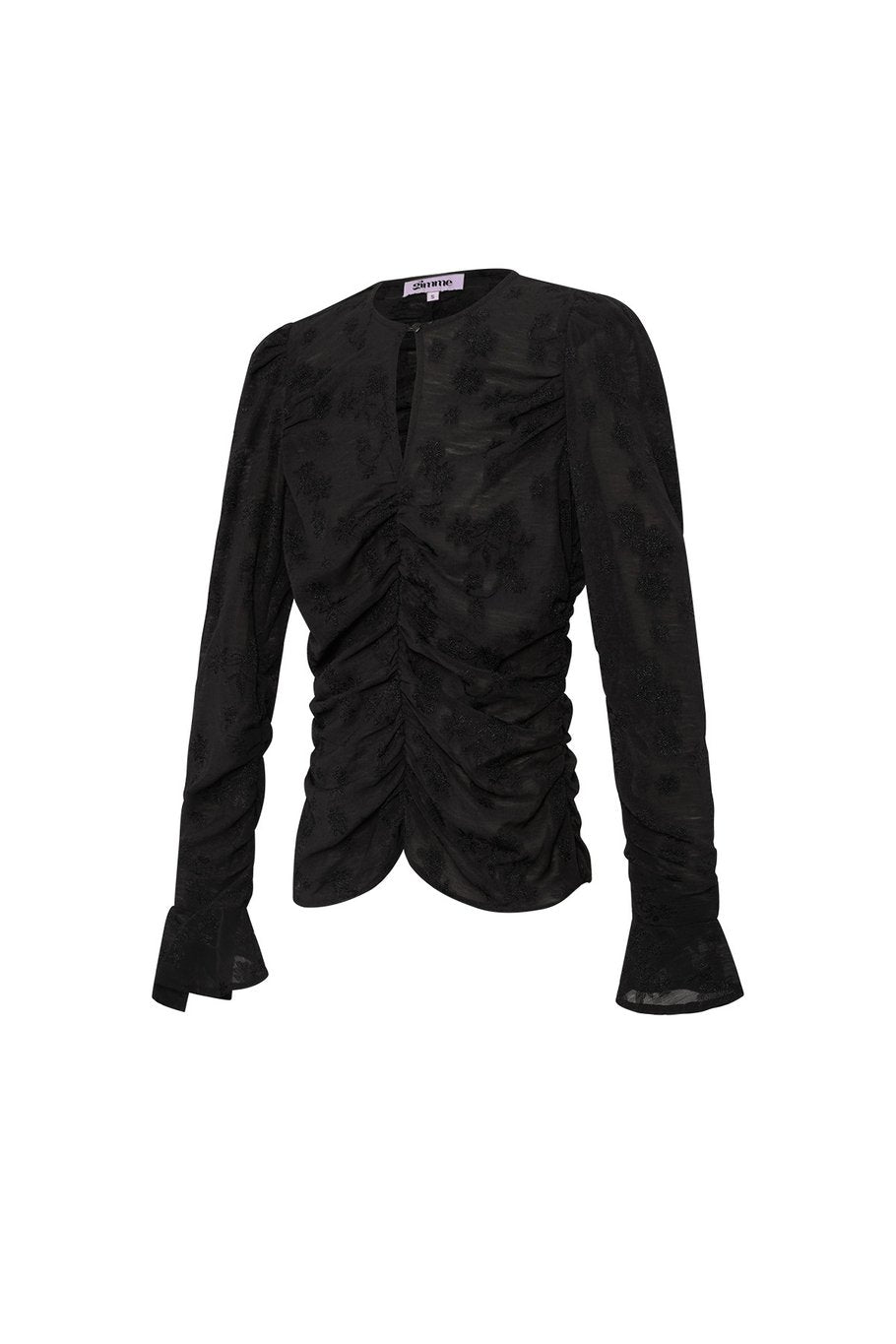 Flower Mesh Top Black