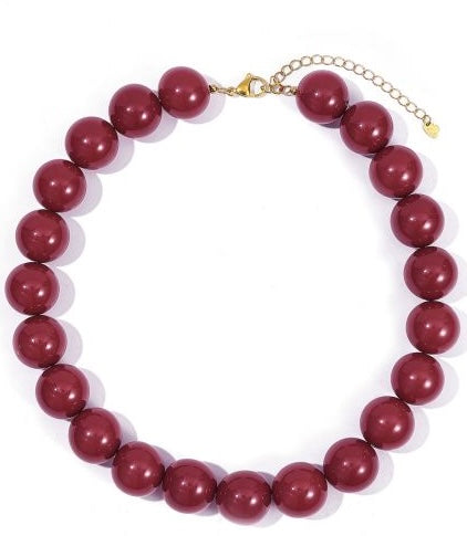 RED STATEMENT NECKLACE