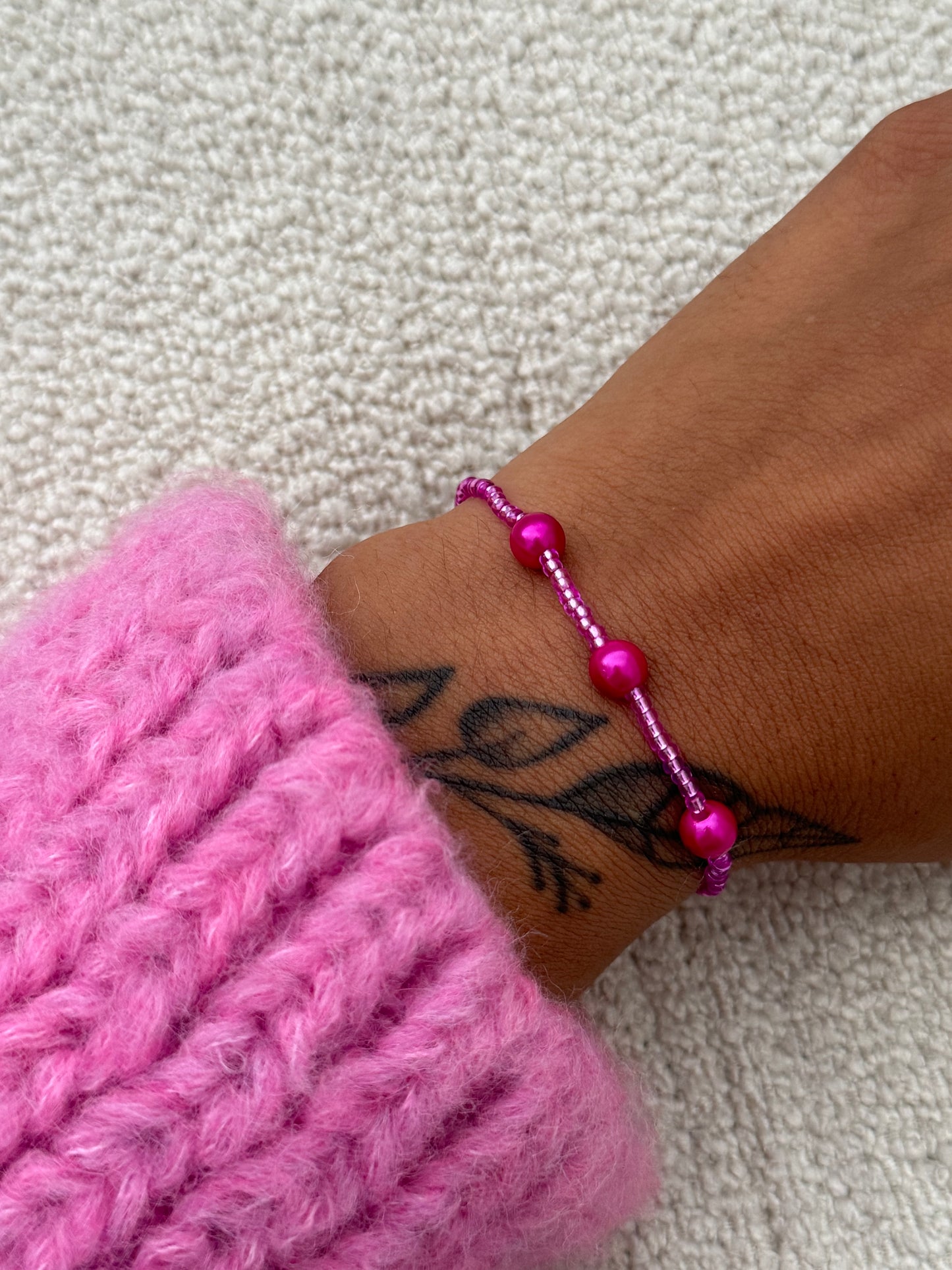 MIYUKI BRACELET | DARK PINK BEADS