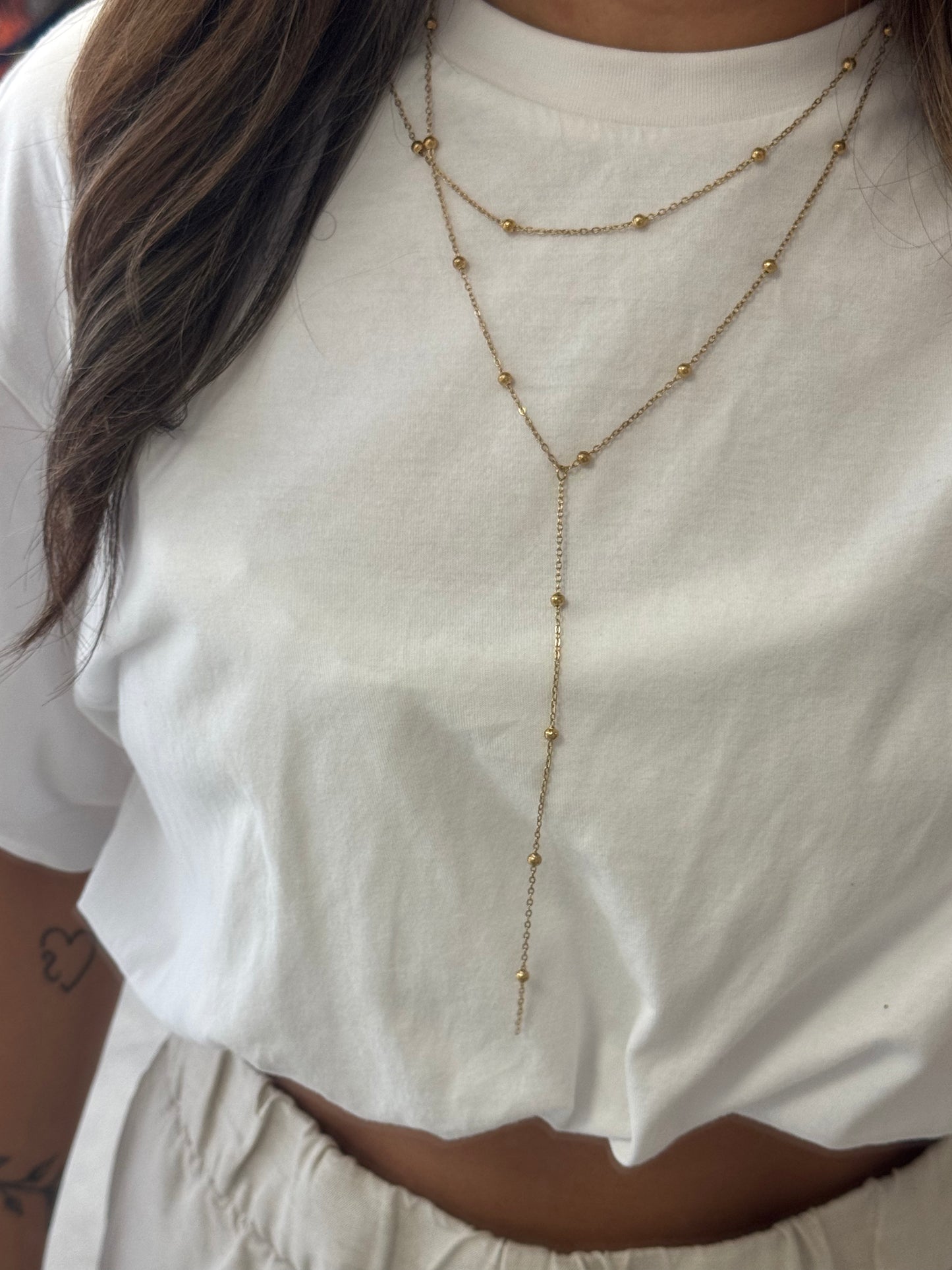 Fine Double Layered Necklace Gold