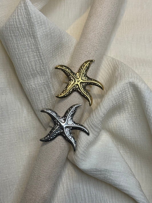 STARFISH RING SILVER