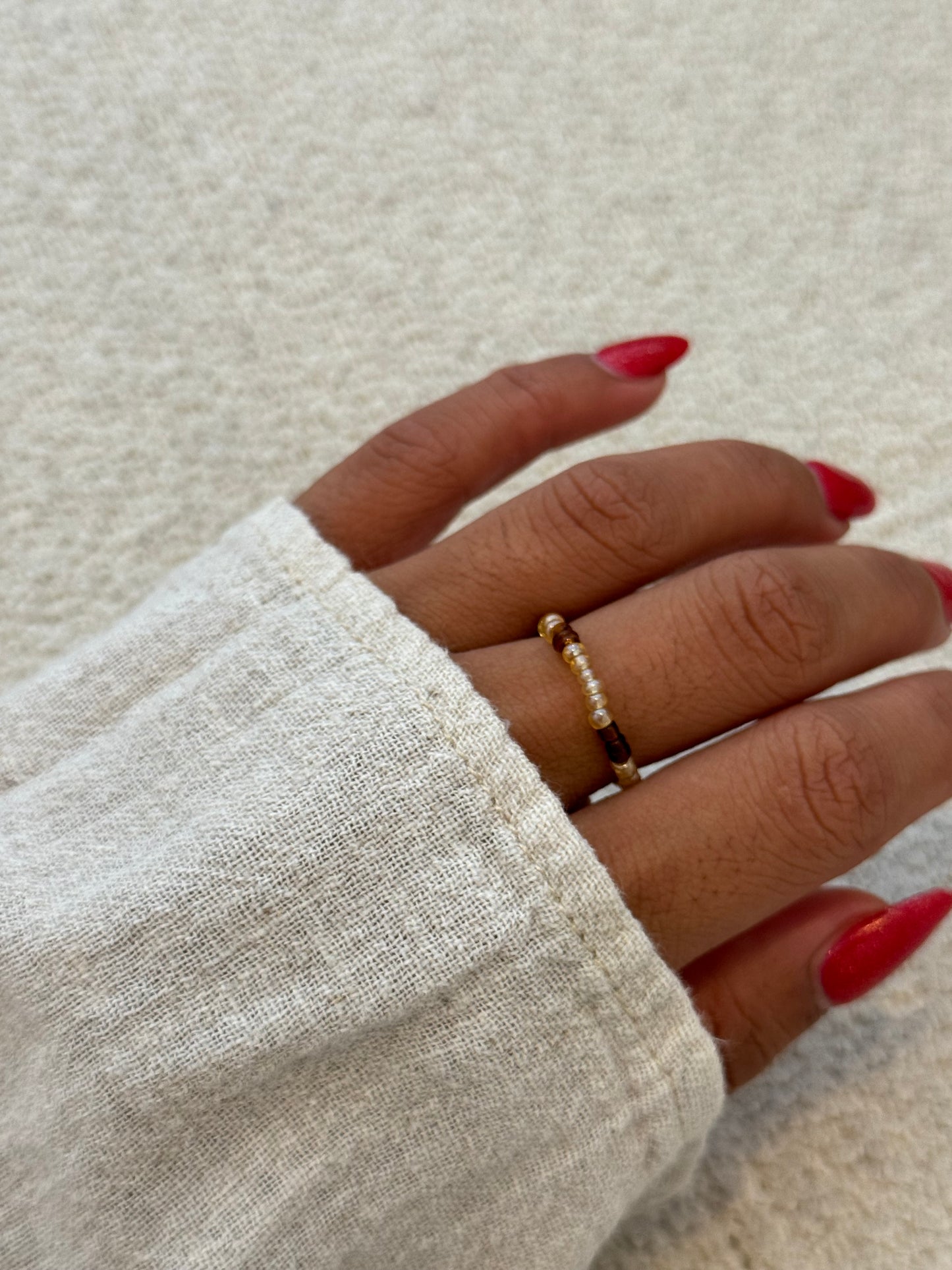 Hazel Shimmer Mix Miyuki Ring