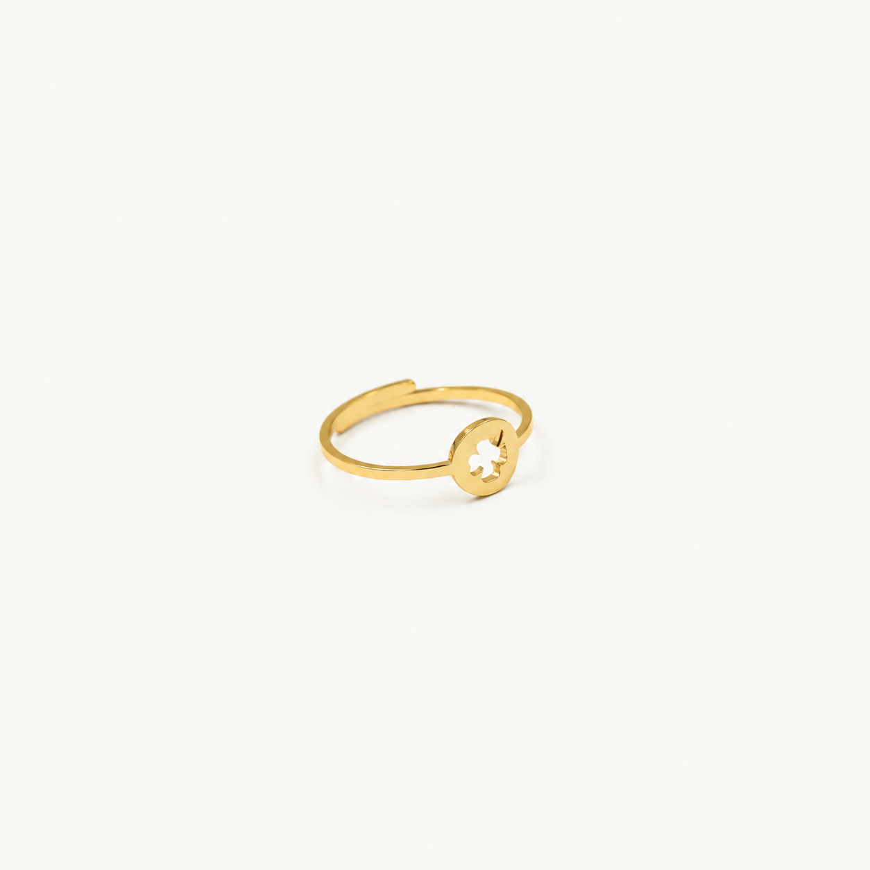 open clover ring gold