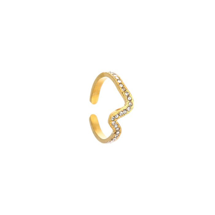 diamond wave ring gold