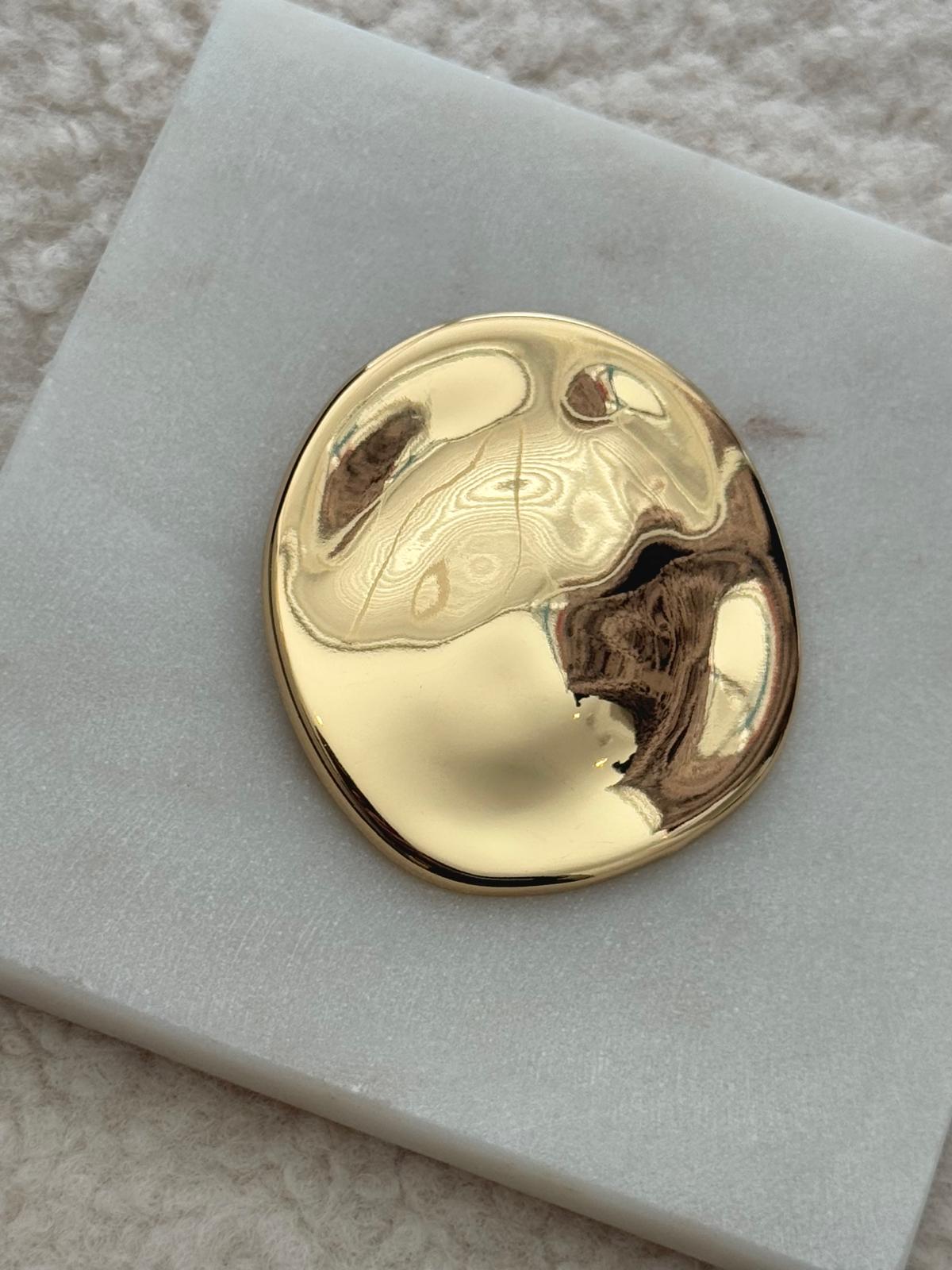 Round Circle Broche Gold