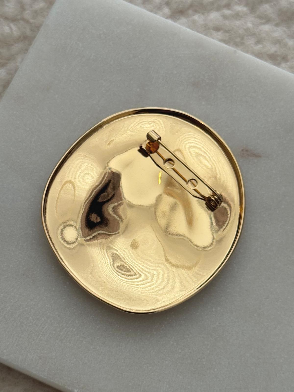 Round Circle Broche Gold