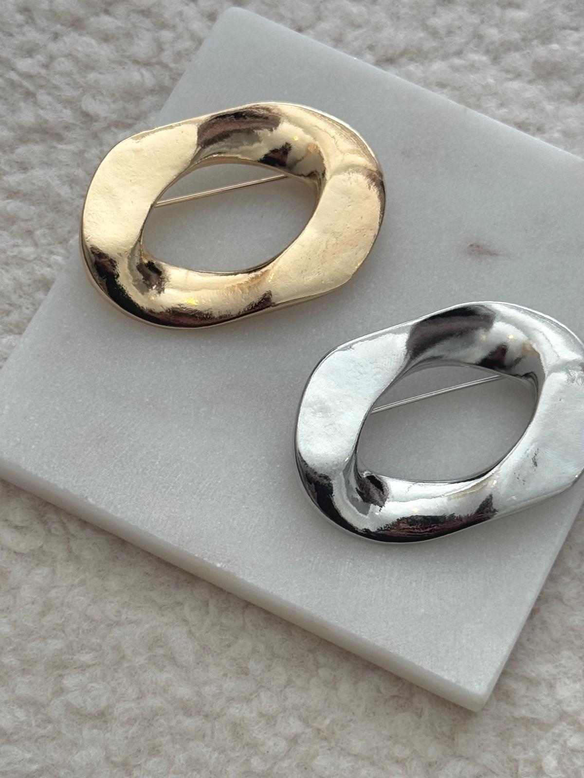 Open Circle Broche Silver
