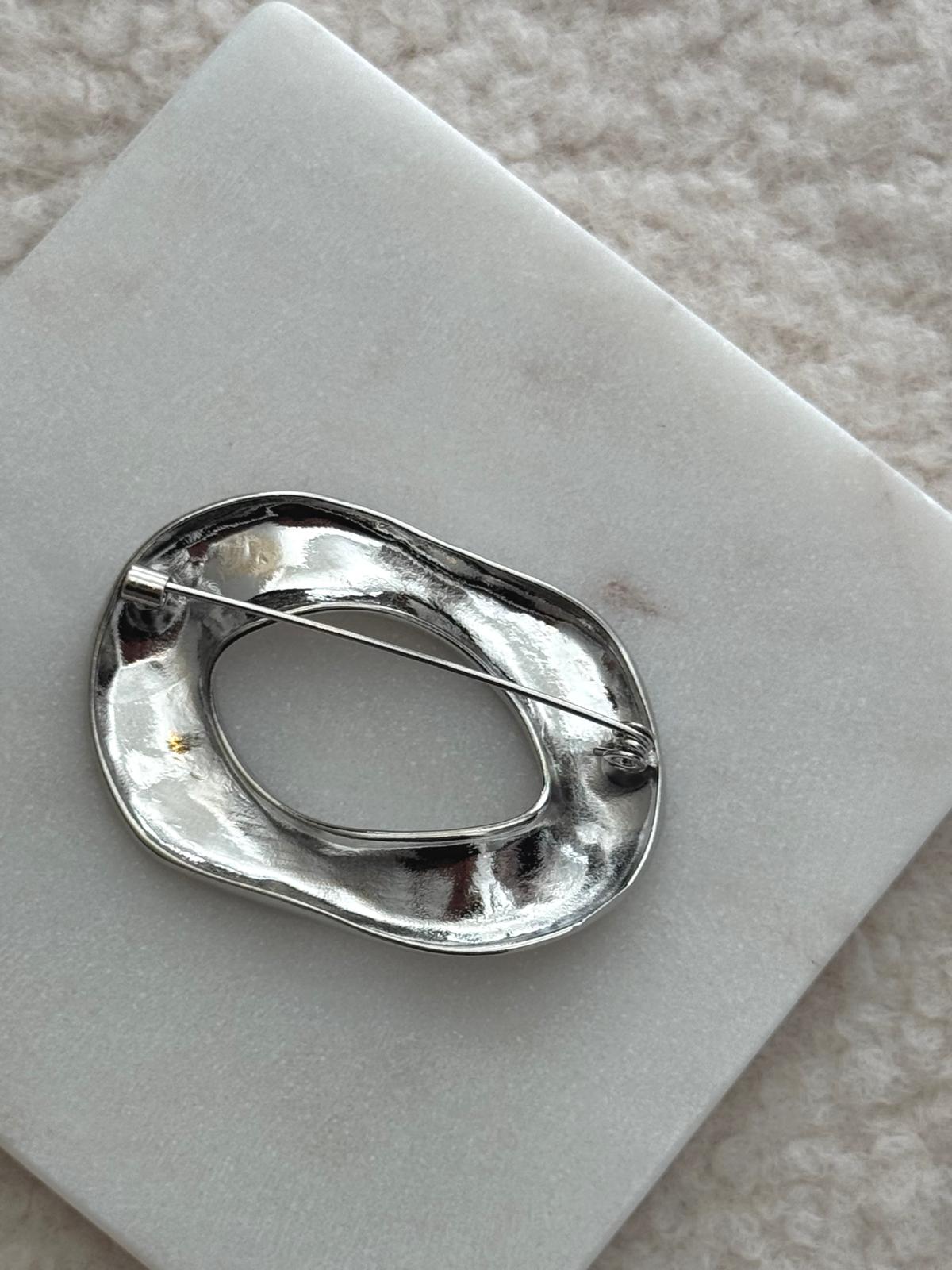 Open Circle Broche Silver