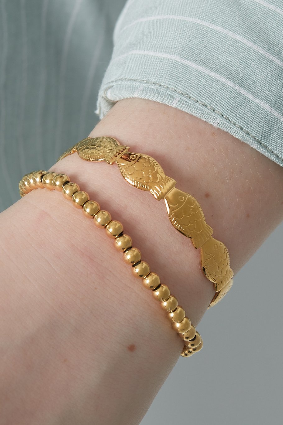 Solid Bead Bracelet Gold | 5 mm