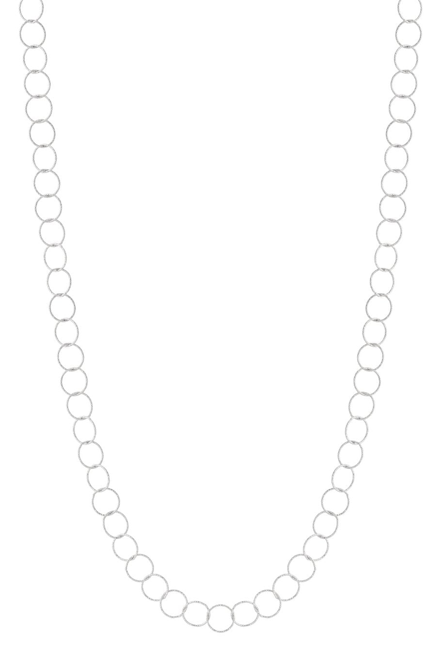 Long Circle Necklace Silver