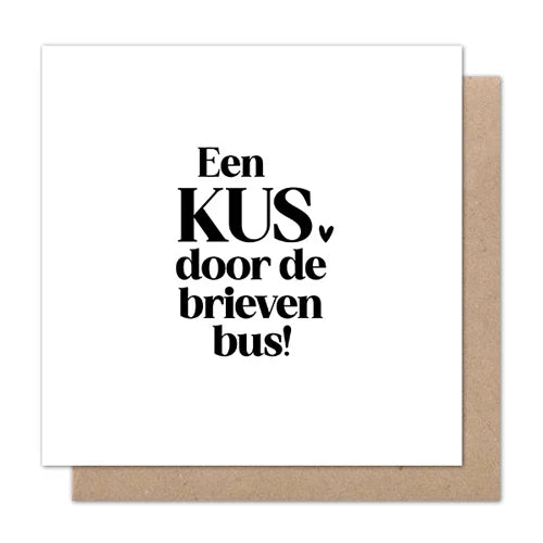 DUBBELE WENSKAART | EEN KUS DOOR DE BRIEVENBUS
